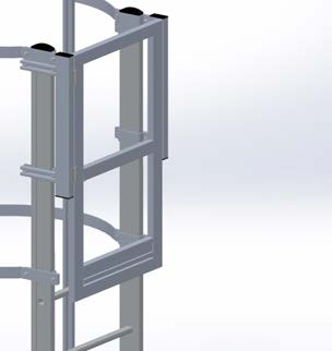 Фиксированная вертикальная лестница с клеткой Self System