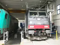 Bahnsteig mit selbstnivellierfähiger Leiter