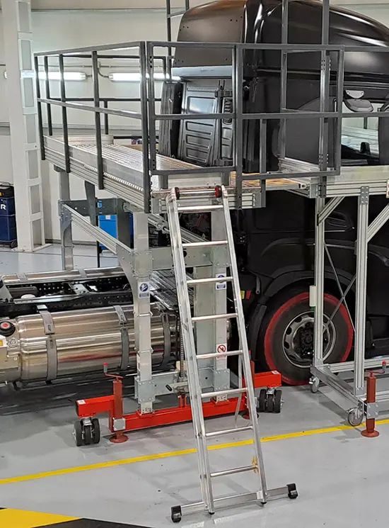 Aluminium- und Stahlplattform für Lkw