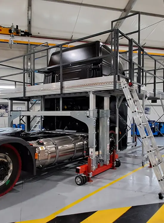 Aluminium- und Stahlplattform für Lkw