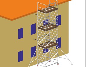 LANDING AT HIGH AND ROOF ACCESS WITH SVELT SCAFFOLDINGS
