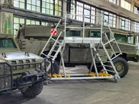 Telescopic ladder for access to containers