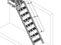 Aluminium access ladder 45°