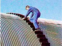 Rubber ladder for roofs and roofs