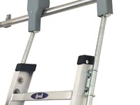 Wheeled shelf ladder 