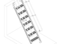 Aluminium access ladder 54°