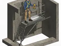 Telescopic platform for elevator shafts