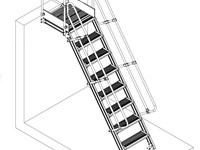 Aluminium access ladder 45°