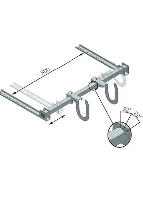Double adjustment ladder hook