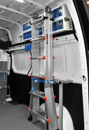 Ladders for equipped vans