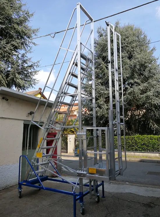 Telescopic ladder for access to containers