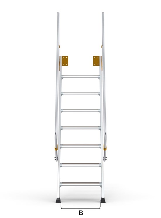 Aluminium access ladder 54°