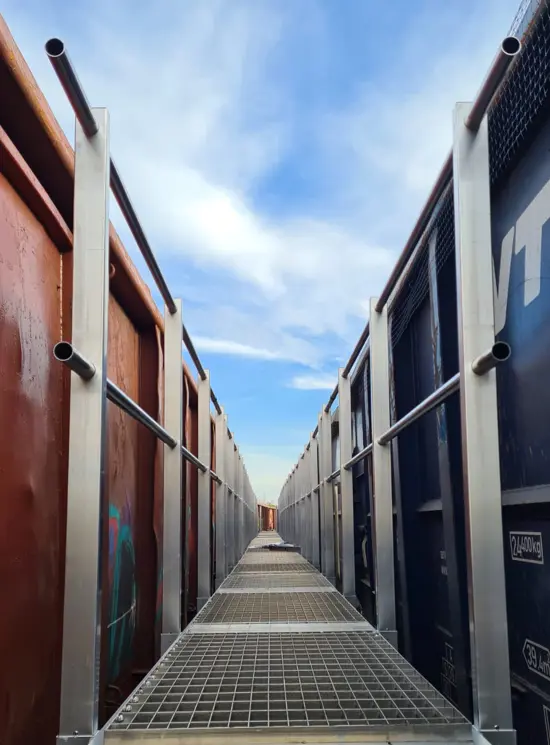 Walkways for trains and buses