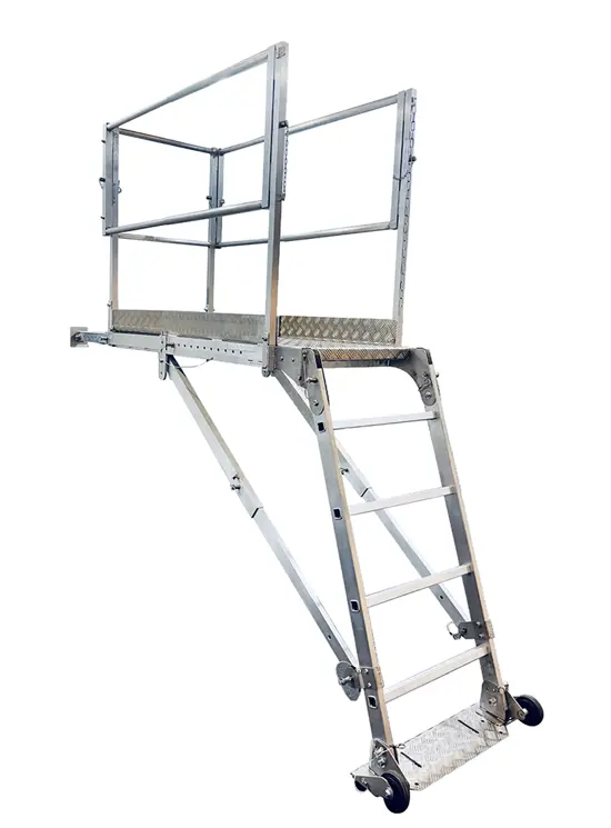 Telescopic platform for elevator shafts