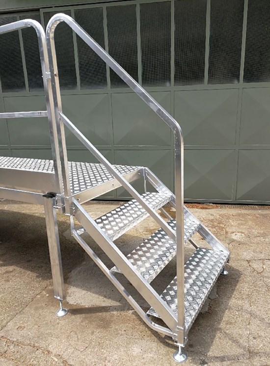 Telescopic ladder for access to containers