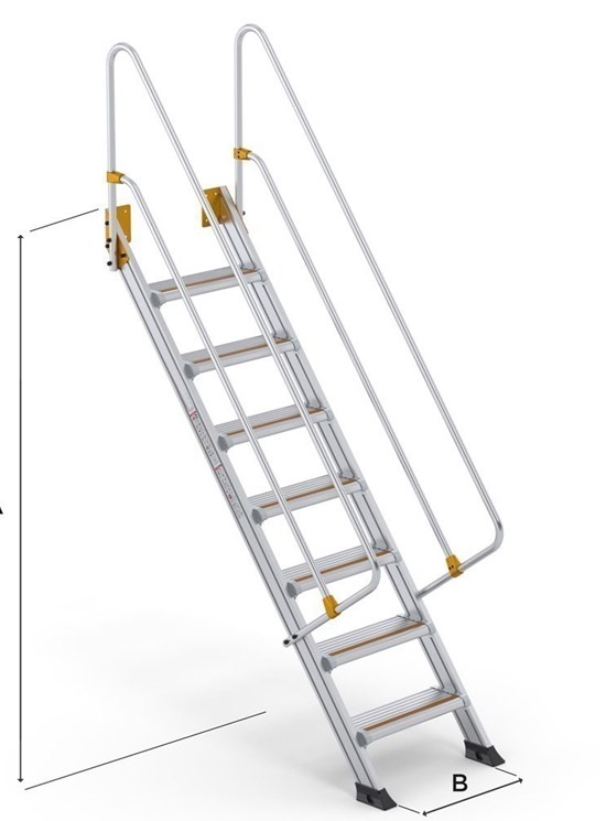 Aluminium access ladder 54°