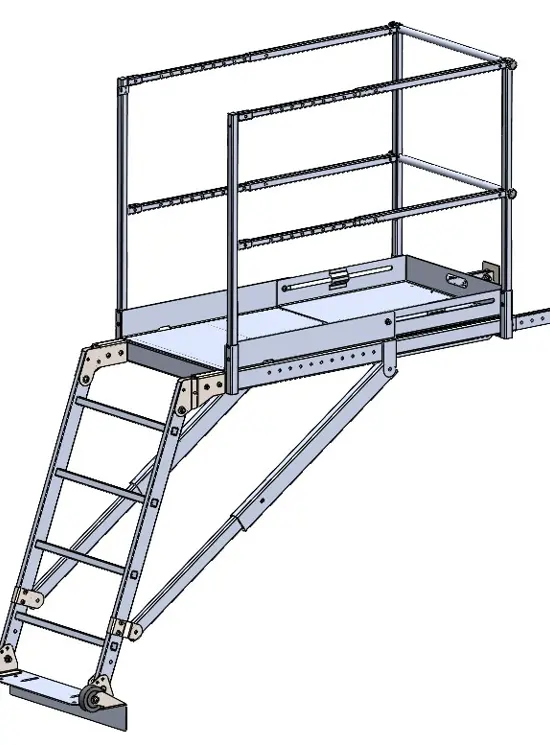 Telescopic platform for elevator shafts