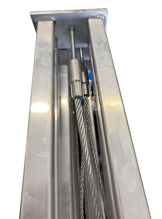 Fixed ladder with rail and fall protection
