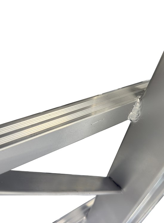 Fixed ladder with rail and fall protection