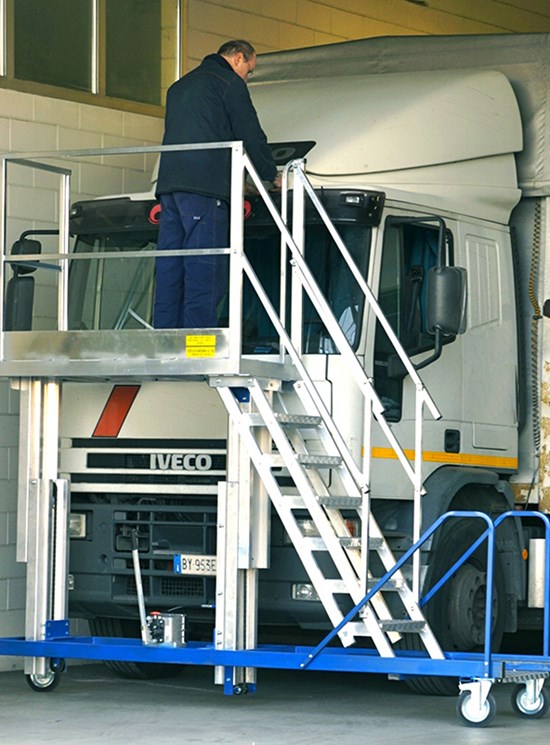 Truck and bus windshield access platform