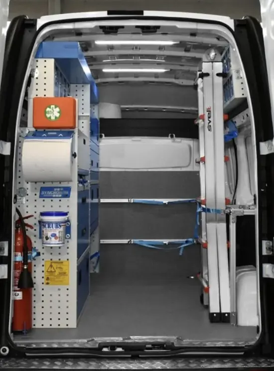 Ladders for equipped vans