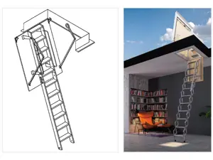 Escaleras escamoteables: qué son, tipos, partes y normativa