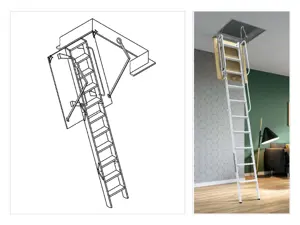 Escaleras escamoteables: qué son, tipos, partes y normativa