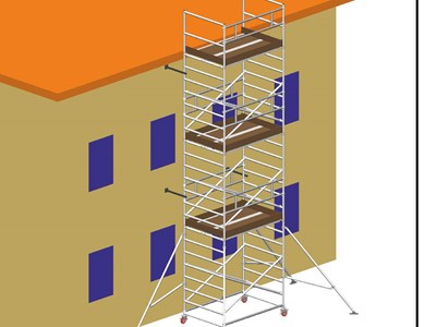 DESEMBARCO EN ALTURA CON UN ANDAMIO TORRE DE ACCESO