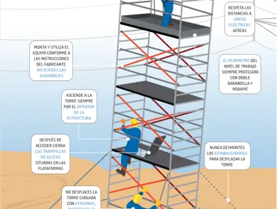 Torres móviles de trabajo profesionales: normativa UNE EN 1004-1:2021 y uso seguro