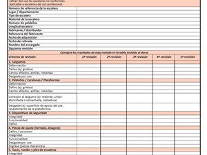 REVISA TU ESCALERA SVELT - Hoja de revisión periódica de escaleras.