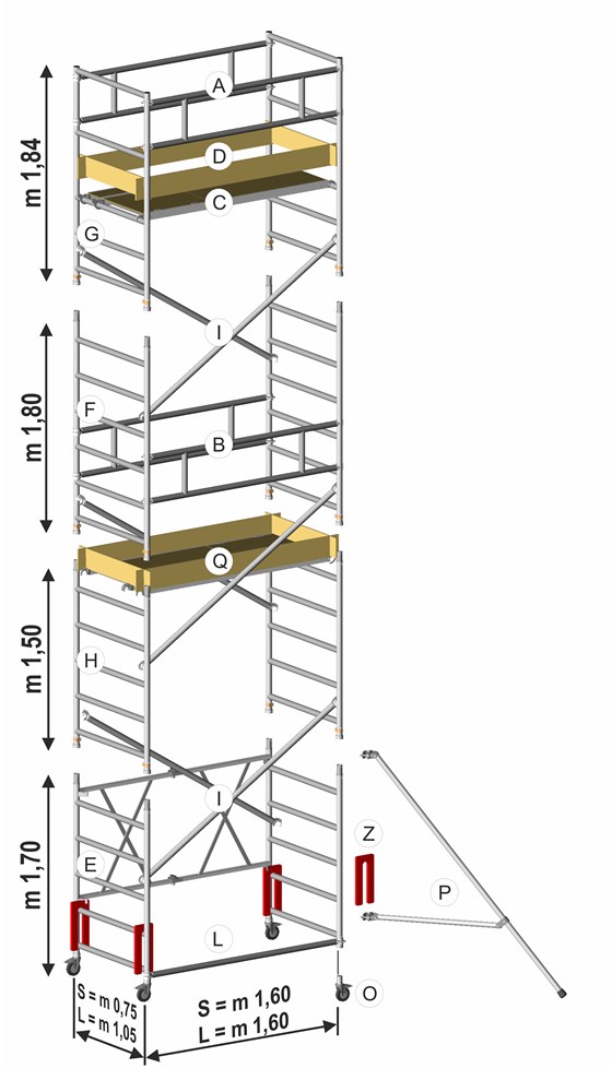 Roller Plus L - Andamio profesional de aluminio modular - Andamios