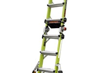 Conquest - Escalera transformable de fibra de vidrio con estabilizadores superprofesional