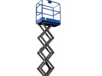 MANUAL SCISSOR – Plataforma elevadora compacta de empuje manual con elevación eléctrica