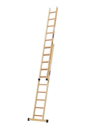 S2 - Escalera de madera de 2 tramos extensible