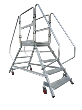 PUENTE – Escalera de almacén con plataforma para acceso seguro a estanterías