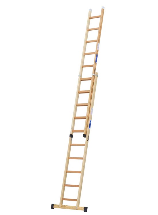 S2 - Escalera de madera de 2 tramos extensible