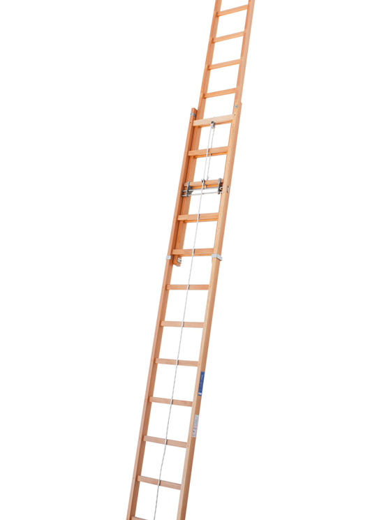 S2 - Escalera de madera de 2 tramos extensible