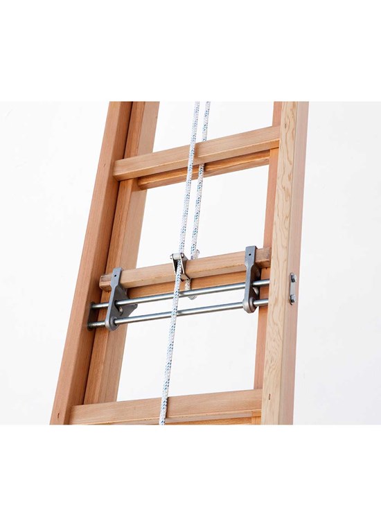 S2F - Escalera de madera de 2 tramos extensible con cuerda
