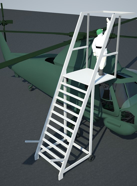 Escaleras para el acceso a helicópteros o aviones.
