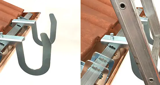 Ganchos para escalera con doble regulación