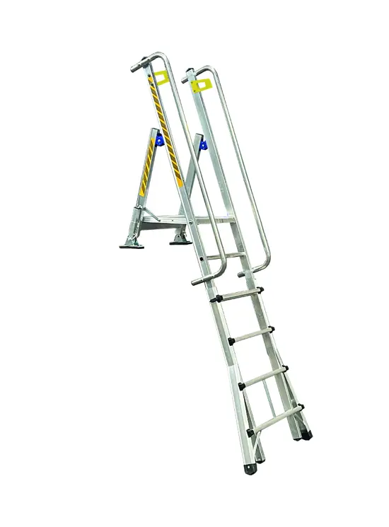 Escalera telescópica ajustable para acceso a camiones