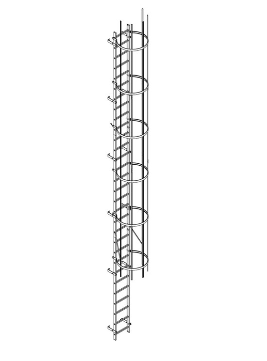 Gabbia - Escalera de gato con aros de protección