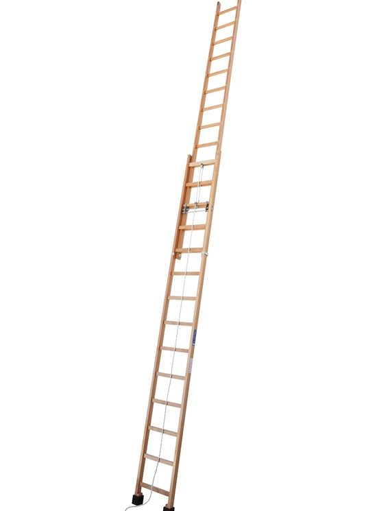 S2 - Escalera de madera de 2 tramos extensible
