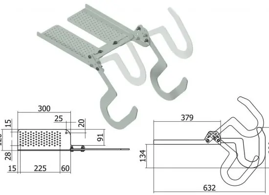 Ganchos regulables para cubiertas planas e inclinadas