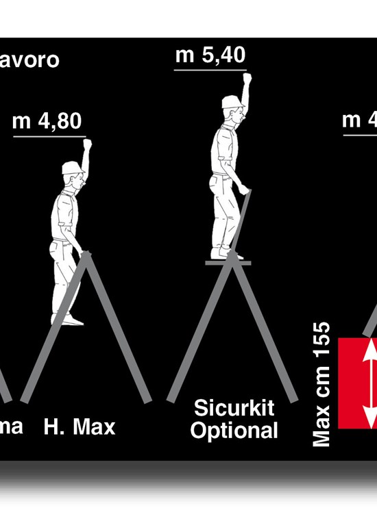 Bravissima - Escalera de tijera telescópica extralarga