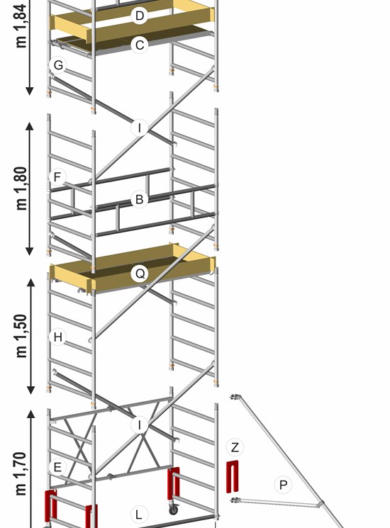 Roller Plus L - Andamio profesional de aluminio modular