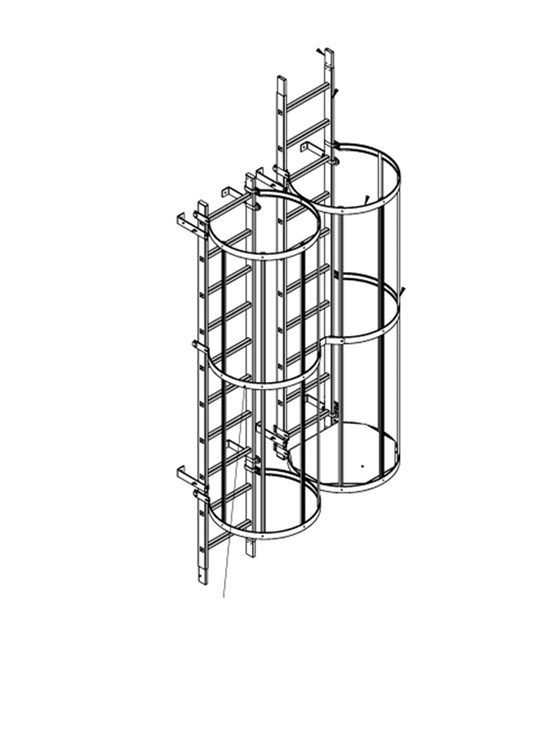 Gabbia - Escalera de gato con aros de protección