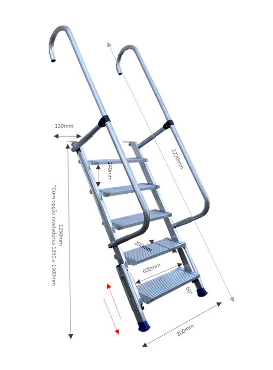 TRUCK - Escalera de acceso para camiones con barandillas