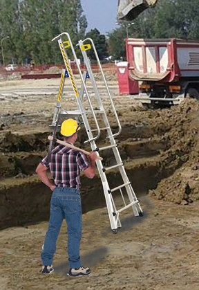 Abyss échelle pour l'accès aux camions, aux excavations