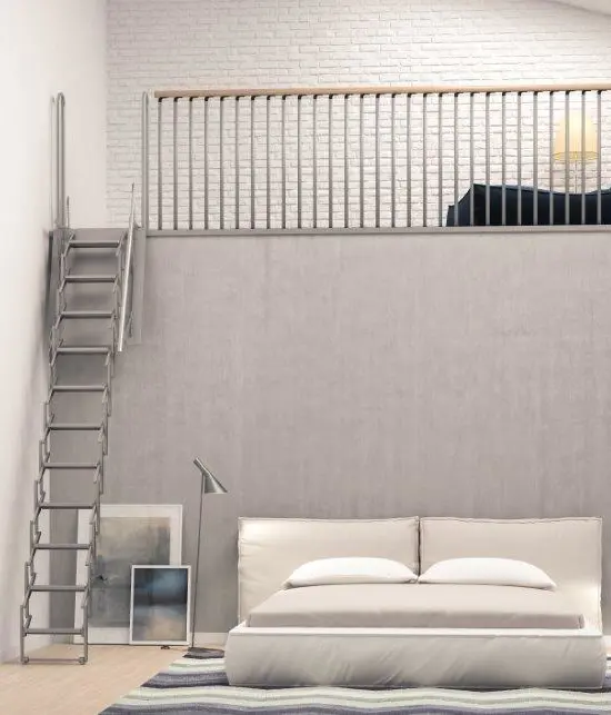 Échelle rétractable pour mezzanines